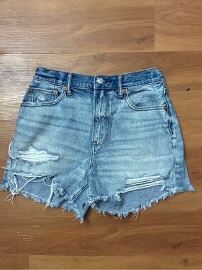American Eagle Outfitters Light Blue Distressed Denim Shorts